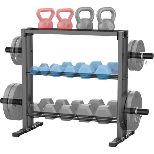 WINNOW Hantelständer 3-Tier Aufbewahrungsständer für Gewichte & Kettlebells