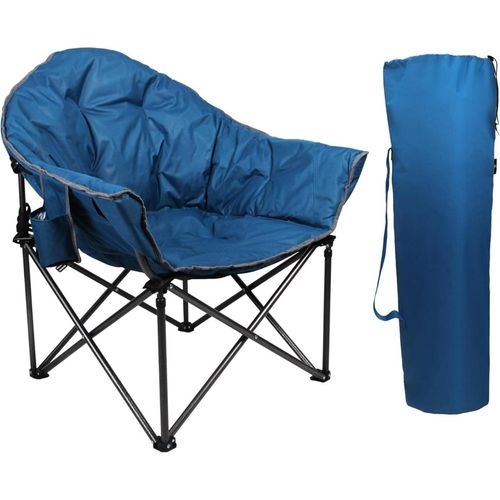 Übergroßer Campingstuhl Moonchair Faltbar mit Kühltasche.LoggerFactory Outdoor Dunkelblau