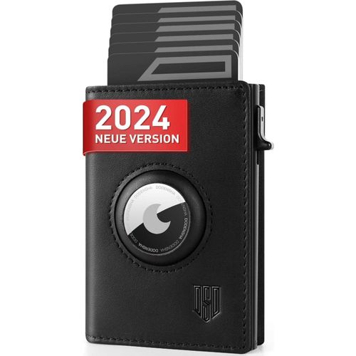 DODENSHA® AirTag Wallet RFID Schutz Geldbörse Münzfach Kartenetui Slim Wallet Schwarz
