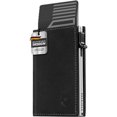 DODENSHA MagSnap RFID-Schutz Slim Wallet Herren - SchwarzSilber
