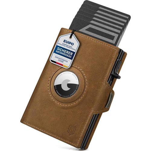 DODENSHA Airtag Wallet Herren Geldbörse RFID Slim Wallet Braun