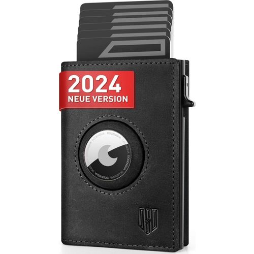 DODENSHA® MagSnap Airtag Wallet Herren RFID NFC Schutz Pop-up Kartenetui Münzfach Schwarz