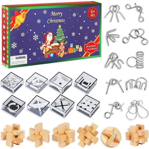 Adventskalender 2024 Kinder Knobelspiele 24-teiliges Set Nylon
