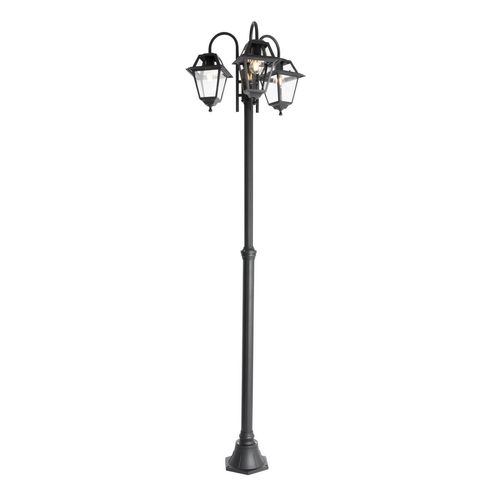 QAZQA - Klassisch I Antik Klassische Außenlaterne schwarz 235 cm 3-Licht IP44 - Berta I Außenbeleuchtung - Aluminium Quadratisch - LED geeignet E27