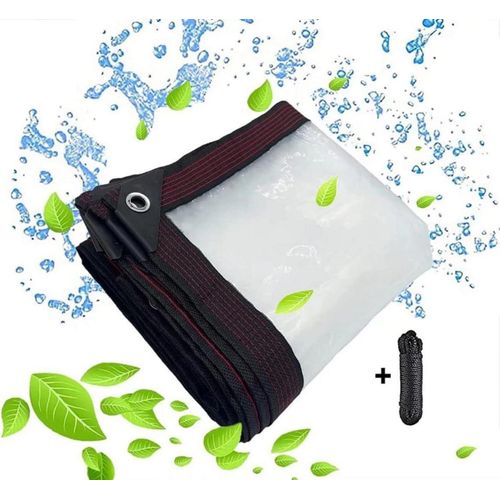 Transparente Plane mit Ösen 3x6m, wasserdicht & durchsichtig, Abdeckplane für Außenbereich & Gartenmöbel