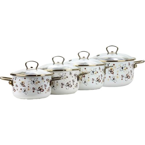 Belis Emailliertes Geschirrset PREMIUM creme 4-teilig
