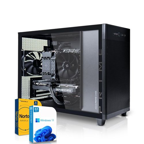 SYSTEMTREFF Mini Gamer PC-System - Ryzen 7 5700X - Nvidia GeForce RTX 5060 8GB - 32GB DDR4 - 1TB NVMe - Windows 11 Pro - Desktop