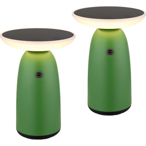 Tischlampe kabellos Akku 2er Set Solar Tischleuchte Außen Solarleuchte Grün