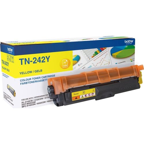 Toner Brother TN-242Y gelb (ca. 1400 Seiten) Packung mit 4 Stück