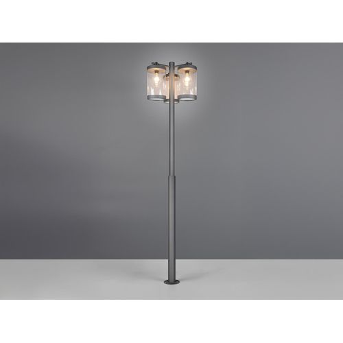 Landhausstil LED Straßenlaterne 3-flammig zur Gartenbeleuchtung, Anthrazit 240cm