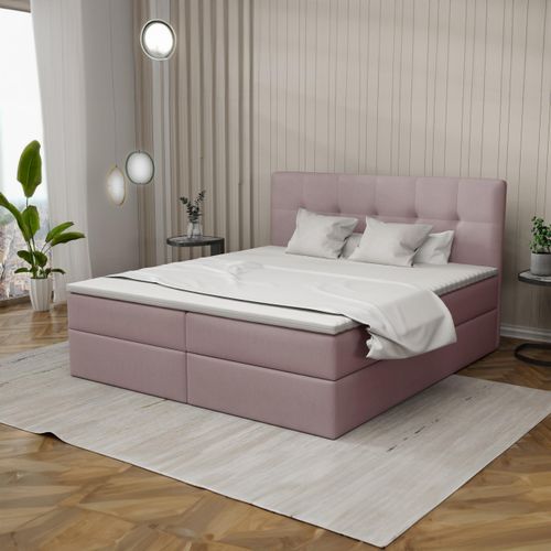 Boxspringbett 140x200cm mit Bettkasten - Bett mit Matratze und 2 Bettkästen - Schlafzimmerbett mit Topper - Bequem Doppelbett Holly Kronos27