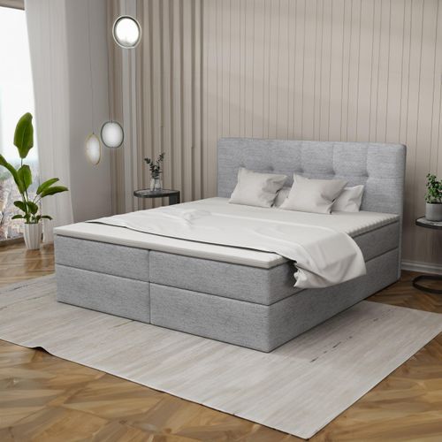 Boxspringbett 120x200cm mit Bettkasten - Bett mit Matratze und 2 Bettkästen - Schlafzimmerbett mit Topper - Bequem Doppelbett Holly Avra16