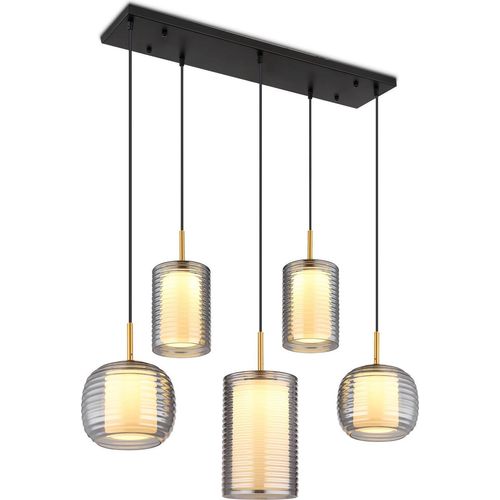 Hängelampe Esszimmer Rauchglas LED Hängeleuchte Esstisch 5-flammig modern