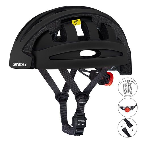 Fahrradhelm MTB Helm Mountainbike Herren/Damen Schutzhelm Radhelm MTB BMX Schutzhelm mit Rücklicht für Urban Freizeit Pendeln 55-59CM Schwarz