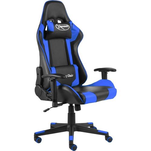 Gaming-Stuhl Drehbar Blau PVC
