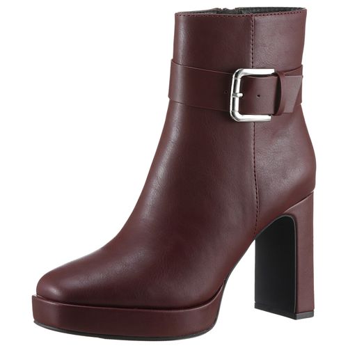Stiefelette ANISTON SHOES, Damen, Gr. 36, rot (weinrot), Lederimitat, elegant, Schuhe, Abendstiefelette mit Plateau - NEUE KOLLEKTION