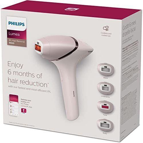 Philips Lumea Prestige IPL BRI957/00 IPL Schnurlose Haarentfernung mit 4 Aufsätzen für Körper, Gesicht, Bikinizone und Achselhöhlen und SenseIQ-Technologie
