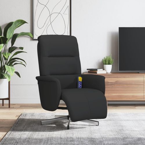 Massagesessel mit Fußteil Schwarz Stoff 356575