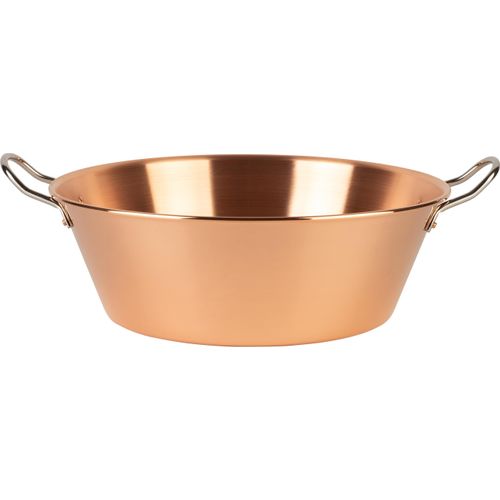Cuisine Romefort | Kupfer Marmeladentopf Ø 38 cm - 9 Liter Inhalt | Griffe aus Edelstahl | Kupfertopf zum Kochen von Marmelade