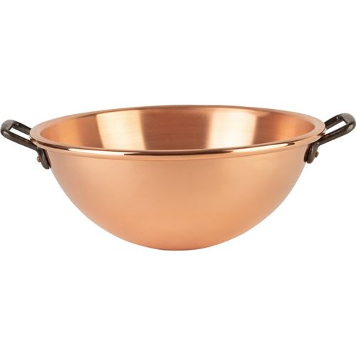 Cuisine Romefort | Schlagschüssel aus Kupfer Ø 32 cm | Rührschüssel mit zwei Gusseisengriffen, ideal um Eiweiß steif zu schlagen