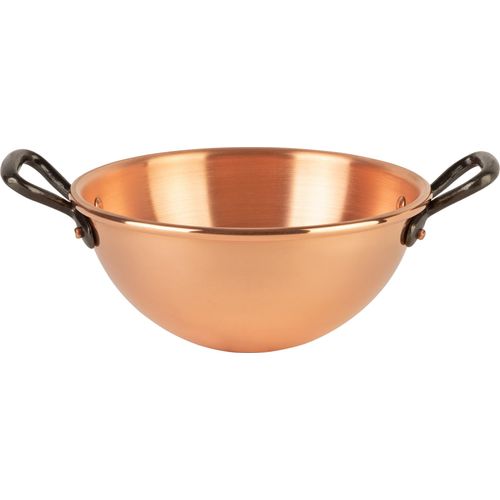 Cuisine Romefort | Schlagschüssel aus Kupfer Ø 20 cm | Rührschüssel mit zwei Gusseisengriffen, ideal um Eiweiß steif zu schlagen