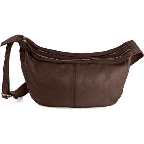 HAROLD'S Leder Schultertasche Submarine Pouch Twin Brown dunkelbraun