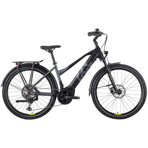 E-Bike HUSQVARNA E-BICYCLES "E-Trekkingbike Pather 2 Damen" Gr. 45, schwarz (schwarz, grau matt), E-Bikes, 45cm, 27,5 Zoll (69,85cm), Pedelec, Elektrofahrrad für Damen
