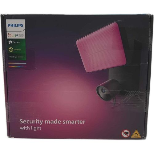 Philips Hue Secure Flutlichtprojektor und Outdoor-Sicherheitskamera FullHD Schwarz