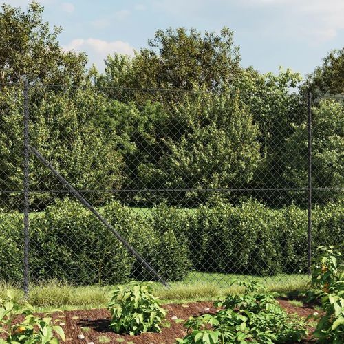[Home] Maschendrahtzaun mit Bodenhülsen Anthrazit 1,4x25 m , Neue Mode 2024 im häuslichen Leben