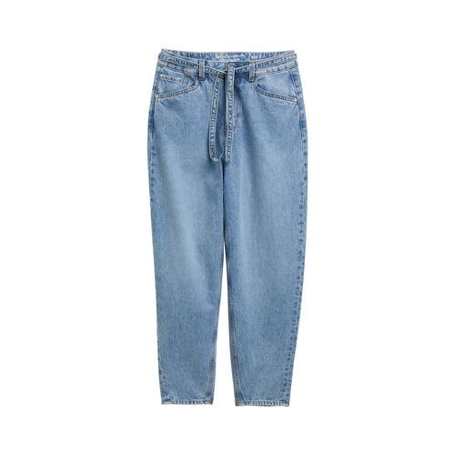 TOM TAILOR DENIM Damen TTADEA BARREL Jeans mit Gürtel, blau, Uni, Gr. XS