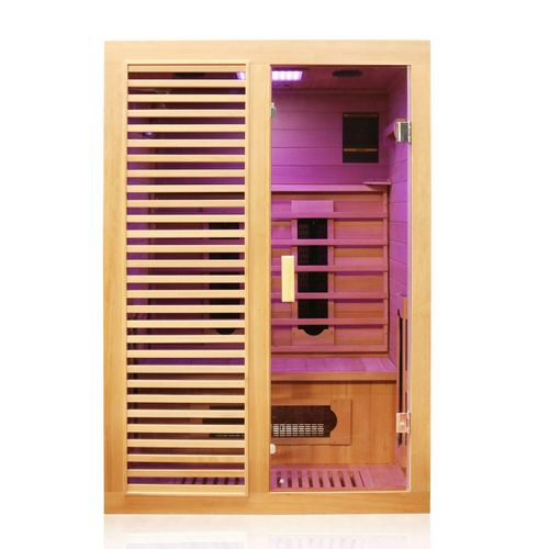 Dewello Infrarotkabine Infrarotsauna HAMLIN 130cm x 105cm inkl. Keramikstrahler, Karbon Bodenstrahler