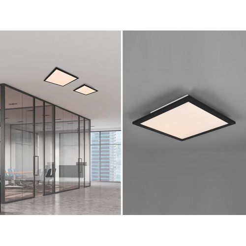 LED Deckenleuchte GAMMA Schwarz Panel mit Nachtlicht eckig 45x45cm