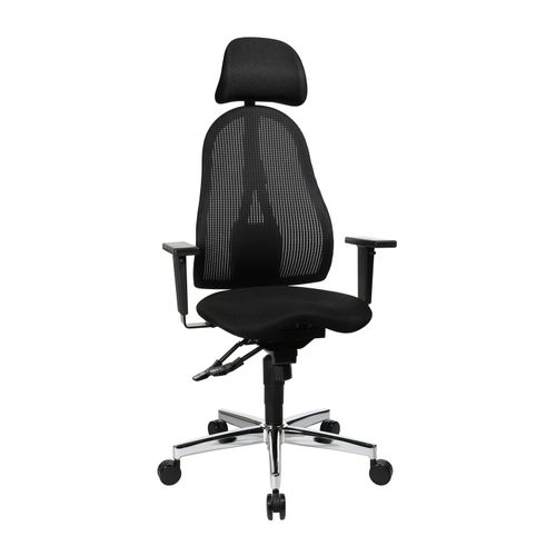 Bürostuhl - Schwarz - Stoff - höhenverstellbare Armlehnen