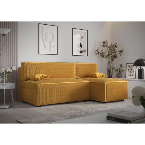 Ecksofa Alvito, Farbe: Honiggelb, Material: Kord, B: 212 cm, H: 85 cm