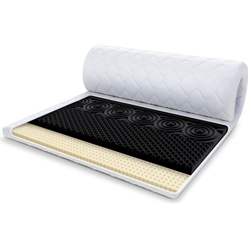 Topper 120x200 cm Matratzenauflage NERO mit Latex Matratzenschoner H3 mit waschbarem Premium Bezug