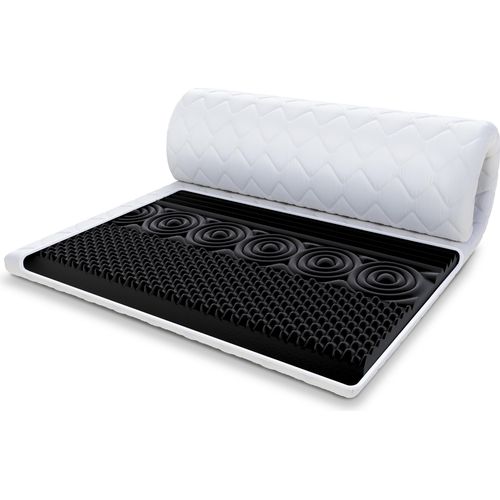 Topper 160x200 cm Matratzenauflage NERO DOUBLE mit HR-Schaum Matratzenschoner H3 mit waschbarem Premium Bezug