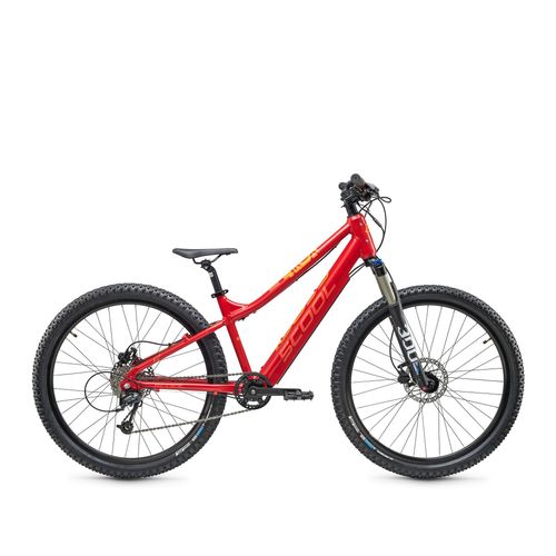 S'COOL e-troX race 26 Zoll 9-Gang Alivio Red/Orange | Kinderfahrrad | Jugendfahrrad | 26 Zoll | Mountainbike | Kinder E-Bike | Elektrofahrrad | 9 Gang