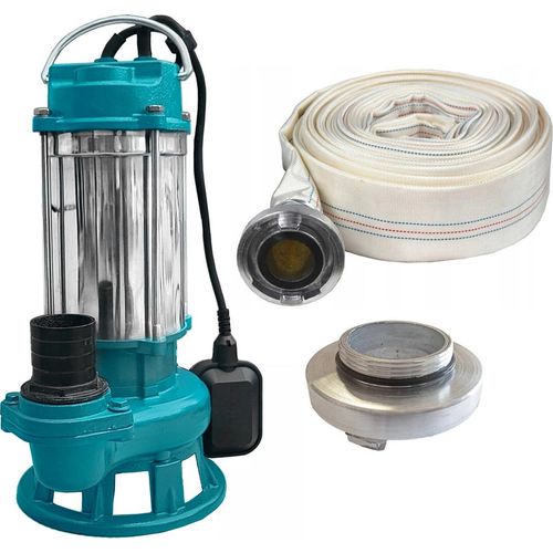 Set IBO Tauchpumpe V550 230V mit Zerkleinerer + 20m Schlauch + 2