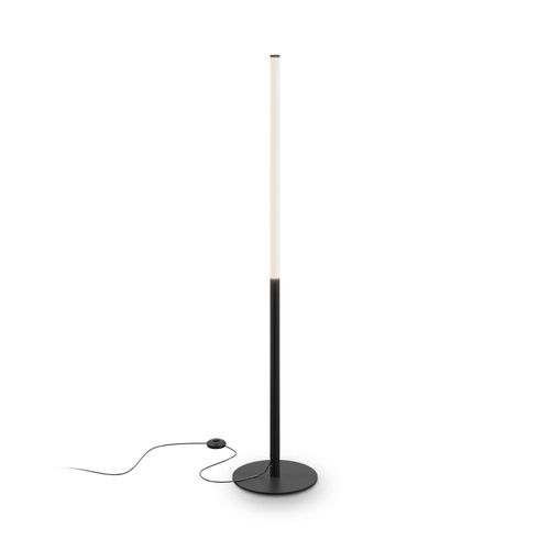 LED Stehlampe Metall Aluminium 130 cm Schwarz Weiß rund 3000 K warmweiß 2100 lm Modern Stehleuchte