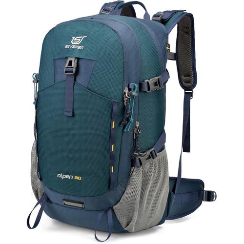SKYSPER Wanderrucksack 30L Trekkingrucksack Wasserfest Rückenbelüftung Hüftgurt Energica90-blau