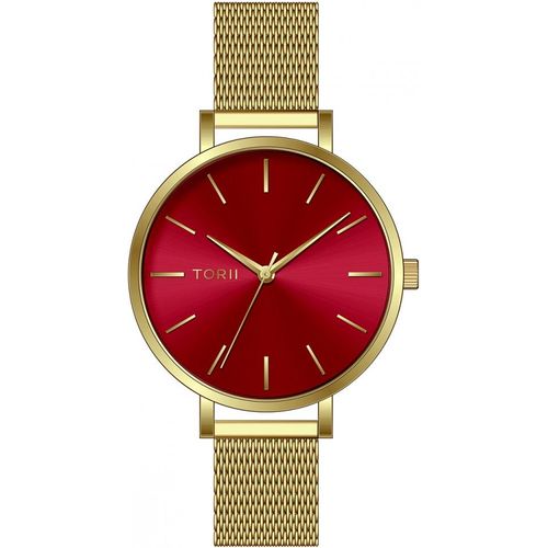 Damen Armbanduhr TORII G37GS.TG in Rot, klassisch und modisch.