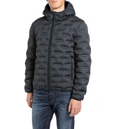 Replay Herrenjacke Blau Herbst Winter Kapuze : Größe - XXL Größe: XXL