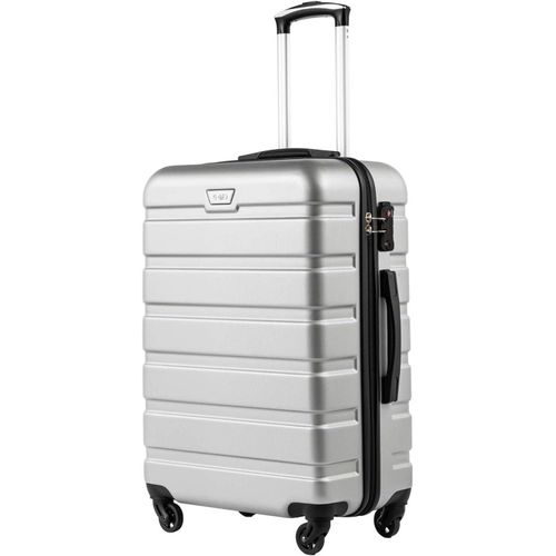COOLIFE Premium Hartschalenkoffer Helles Silber 4 Rollen TSA-Schloss