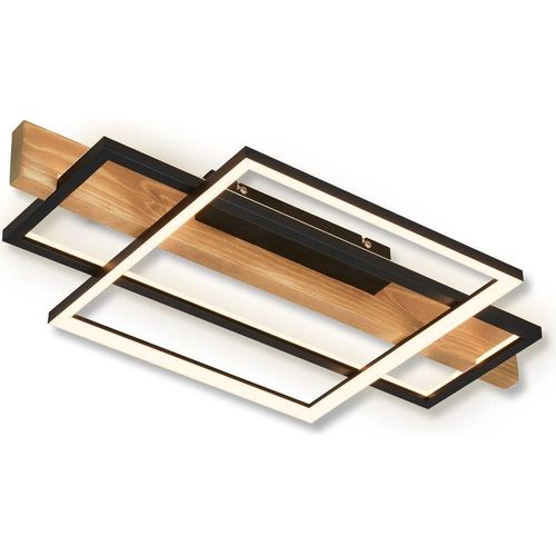 LED Deckenlampe Holz LED Deckenleuchte Wohnzimmer Schlafzimmer Dimmbar Backlight