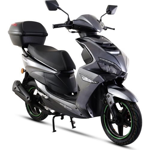 Motorroller Powermax 50 ccm 45 kmh EURO 5 dunkelgrau inkl. Topcase