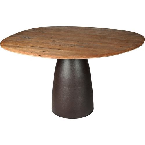 Tisch Brix 140x120x76 cm Mangoholz Stahl Schwarz Natur