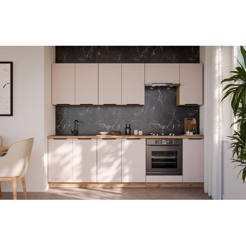 Küchenmöbel-Set Solea Cashmere 260cm mit Arbeitsplatte