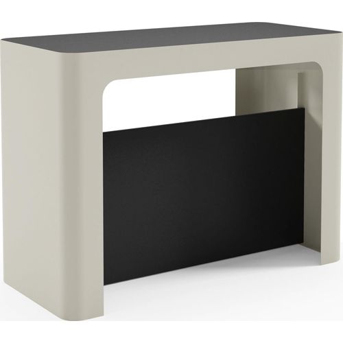 Konsolentisch Ausziehbar im Modernen Design – Bis 300 cm – Industrieller Tisch mit Beige Cashmere Metallbeinen, Platzsparend für Wohnzimmer oder Esszimmer – Schwarz