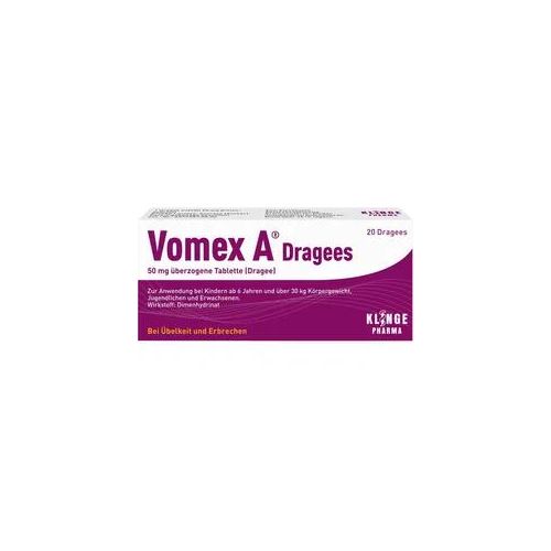 Vomex A Dragees 50 mg Überzogene Tabletten Dragees 20 ST