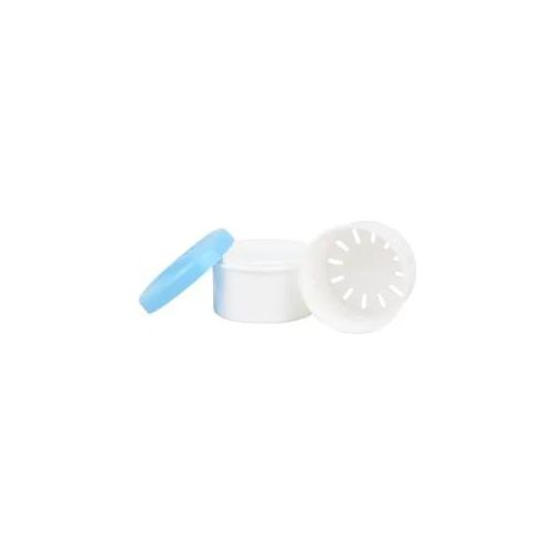 Prothesendose mit Sieb 3-Tlg. Weiß Rund 1 ST